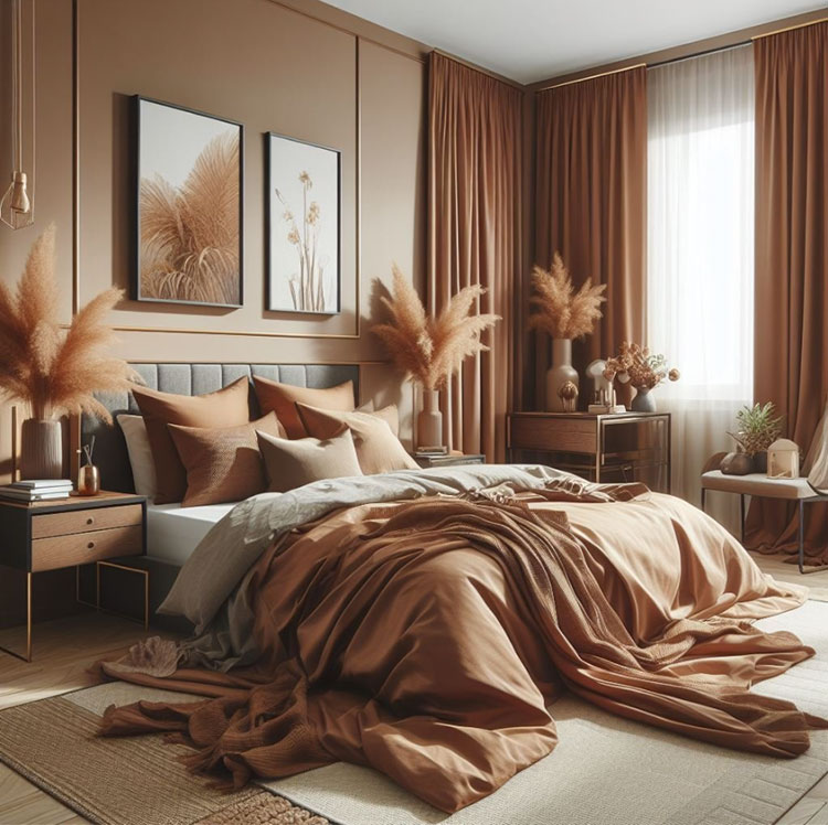 Idee per una camera da letto marrone e beige n.3