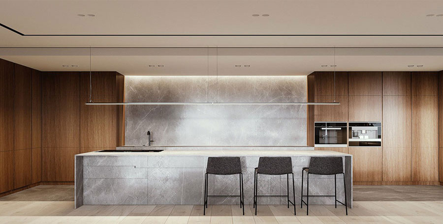Come illuminare soffitto e controsoffitto in cucina