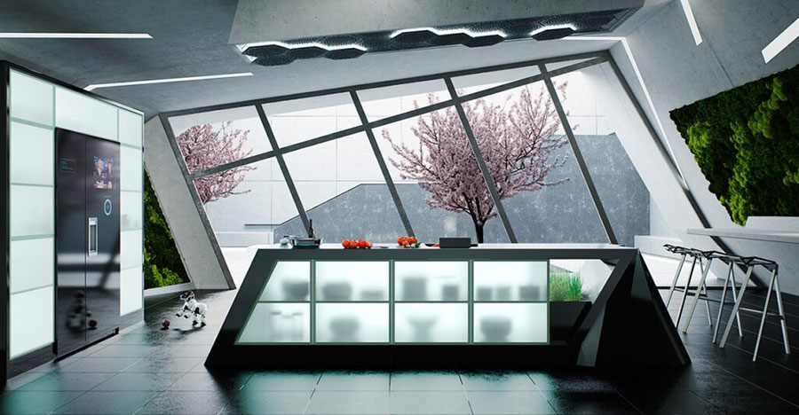 Idee illuminazione cucina led soffitto e controsoffitto 01 Idee per illuminare il controsoffitto in cucina n.01