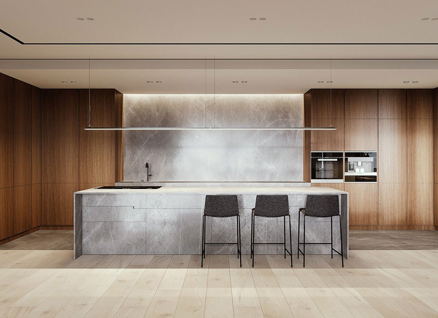 Idee illuminazione cucina led soffitto e controsoffitto 04 Idee per illuminare il controsoffitto in cucina n.04