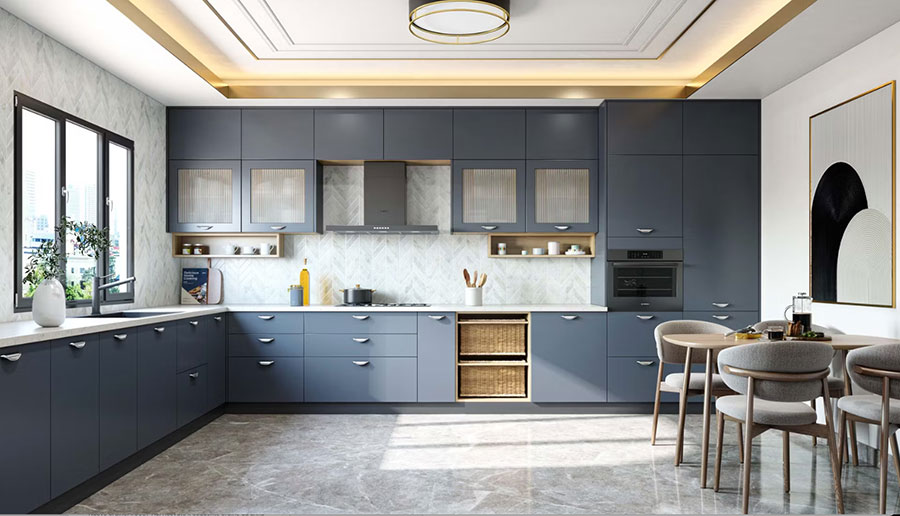 Idee per illuminare il controsoffitto in cucina n.08