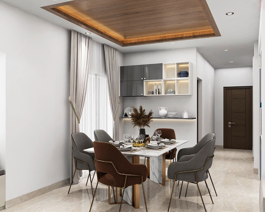 Idee per illuminare il controsoffitto in cucina n.12