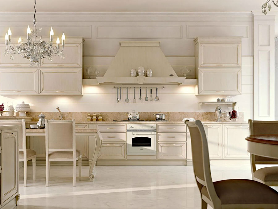 Modello di cucina classica avorio n.11