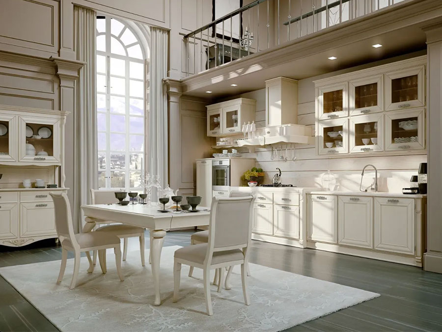 Modello di cucina classica avorio n.13