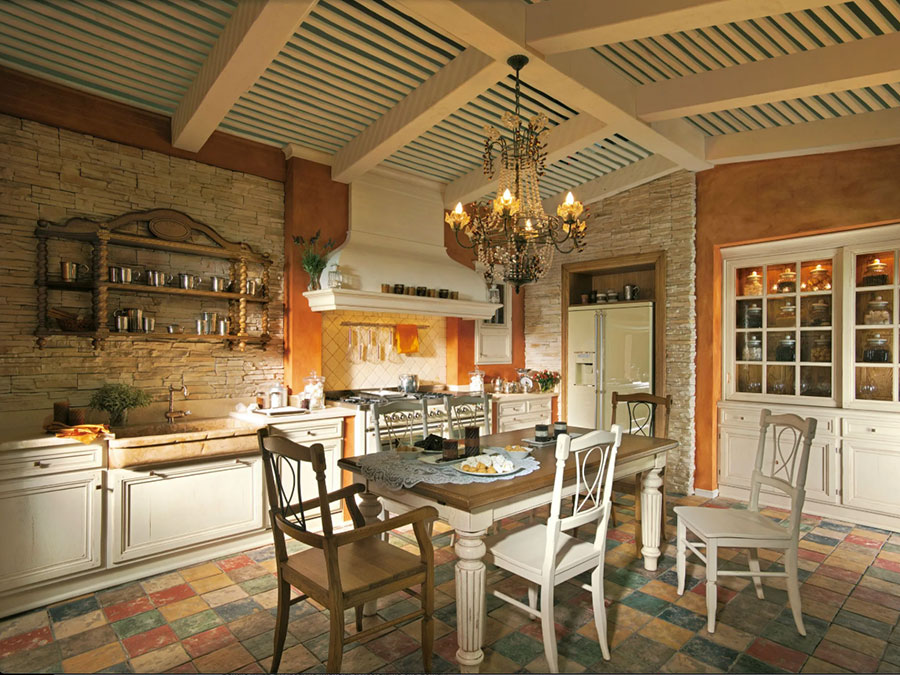 Modello di cucina classica avorio n.14