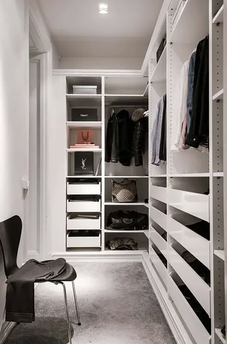 Cabina armadio stretta e lunga 07 Idee per una cabina armadio stretta e lunga n.07