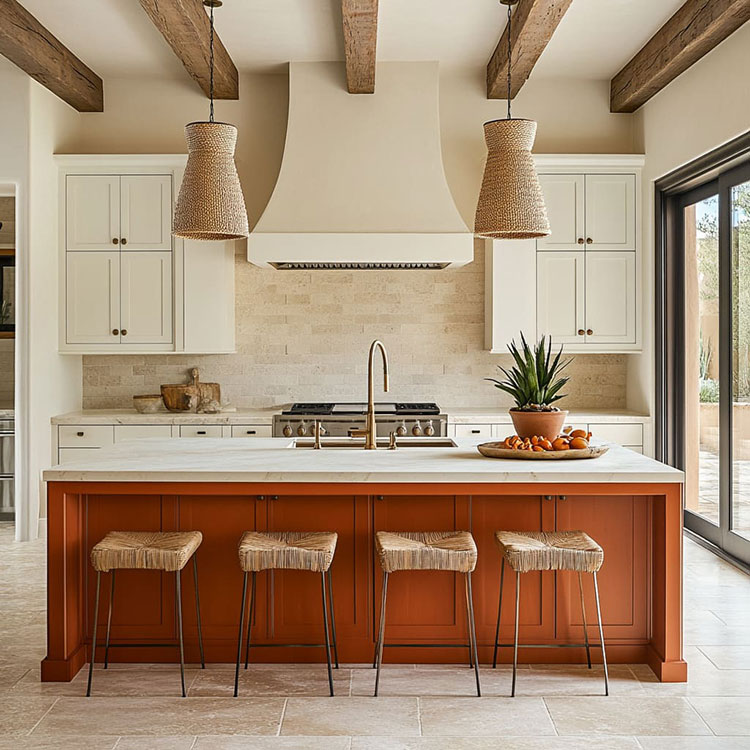 Soluzioni originali per i colori dell'isola della cucina n.1