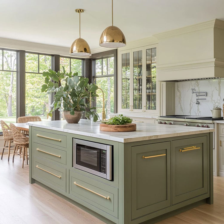Idee originali per i colori dell'isola della cucina 10 Soluzioni originali per i colori dell'isola della cucina n.10