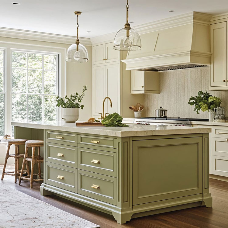 Soluzioni originali per i colori dell'isola della cucina n.13