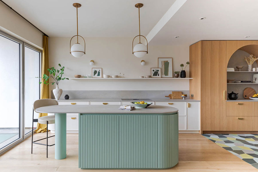 Idee originali per la forma dell'isola della cucina 2 Soluzioni originali per la forma dell'isola della cucina n.2