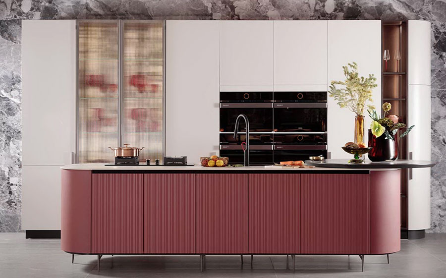 Soluzioni originali per la forma dell'isola della cucina n.3