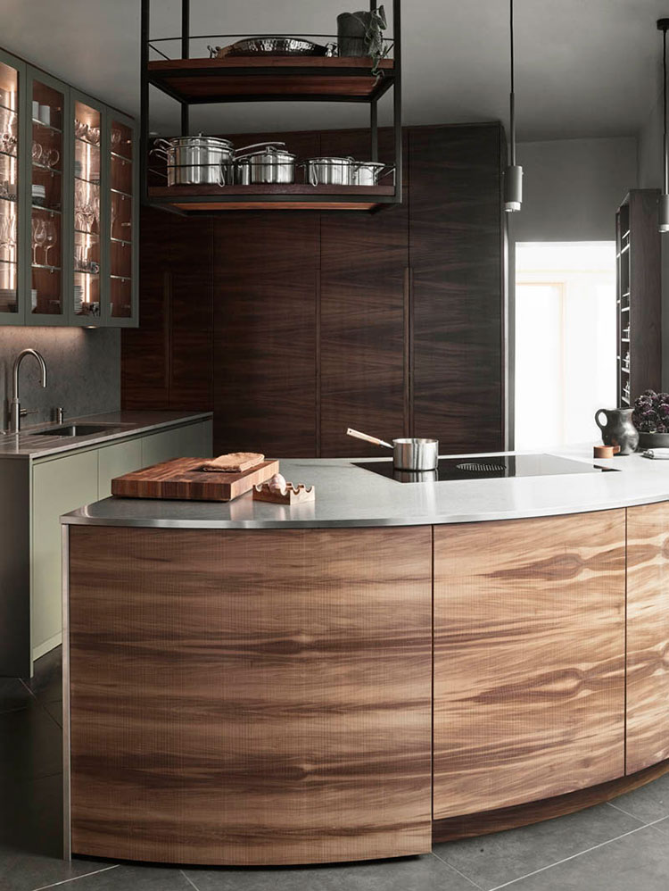 Soluzioni originali per i materiali dell'isola della cucina n.5