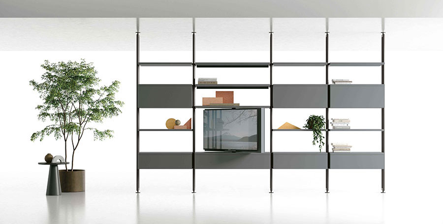 Libreria in metallo dal design essenziale