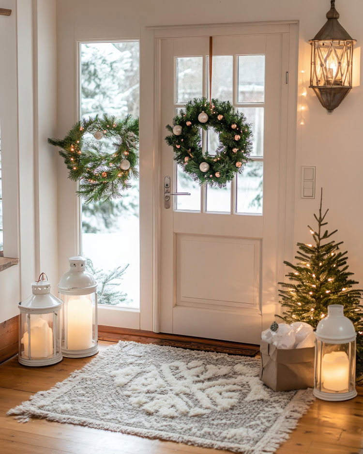 Decorazioni natalizie per l'ingresso di casa n.14