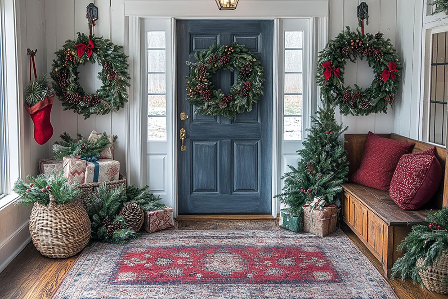 Decorazioni natalizie per l'ingresso di casa n.15