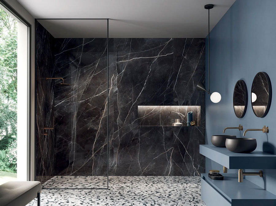 Rivestimenti per bagno moderno di Italgraniti 01 Piastrelle per bagno moderno di Italgraniti n.01