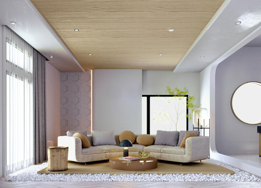 Idee controsoffitto in legno n.1