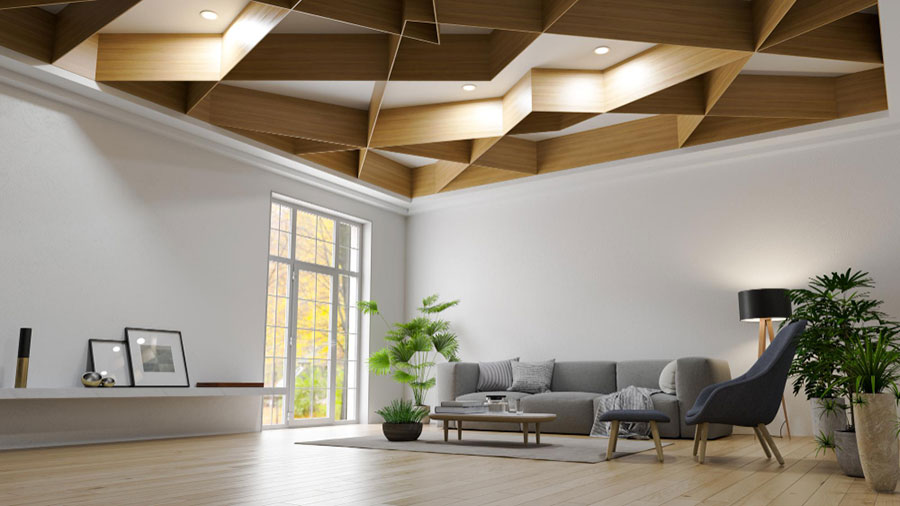 Idee controsoffitto in legno n.4