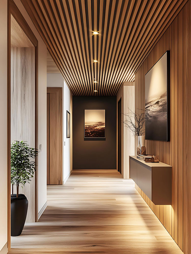 Idee controsoffitto in legno n.5