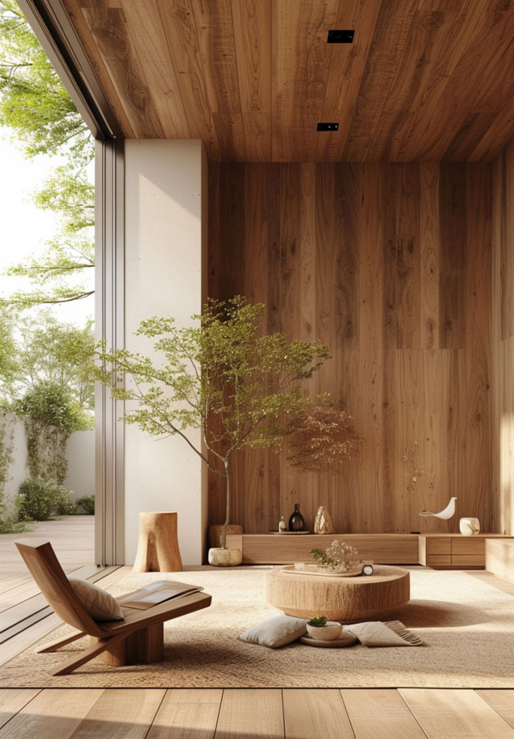 Idee controsoffitto in legno n.7