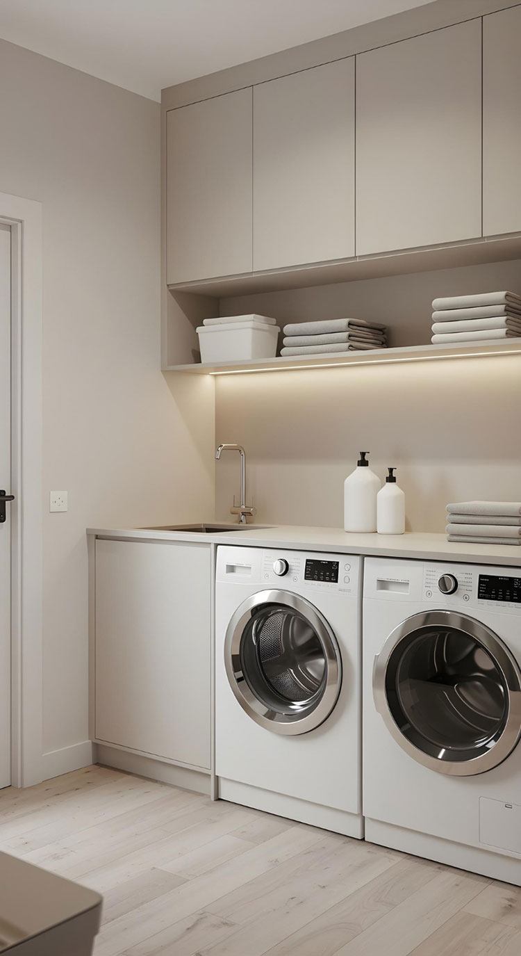 Lavanderia lineare in corridoio