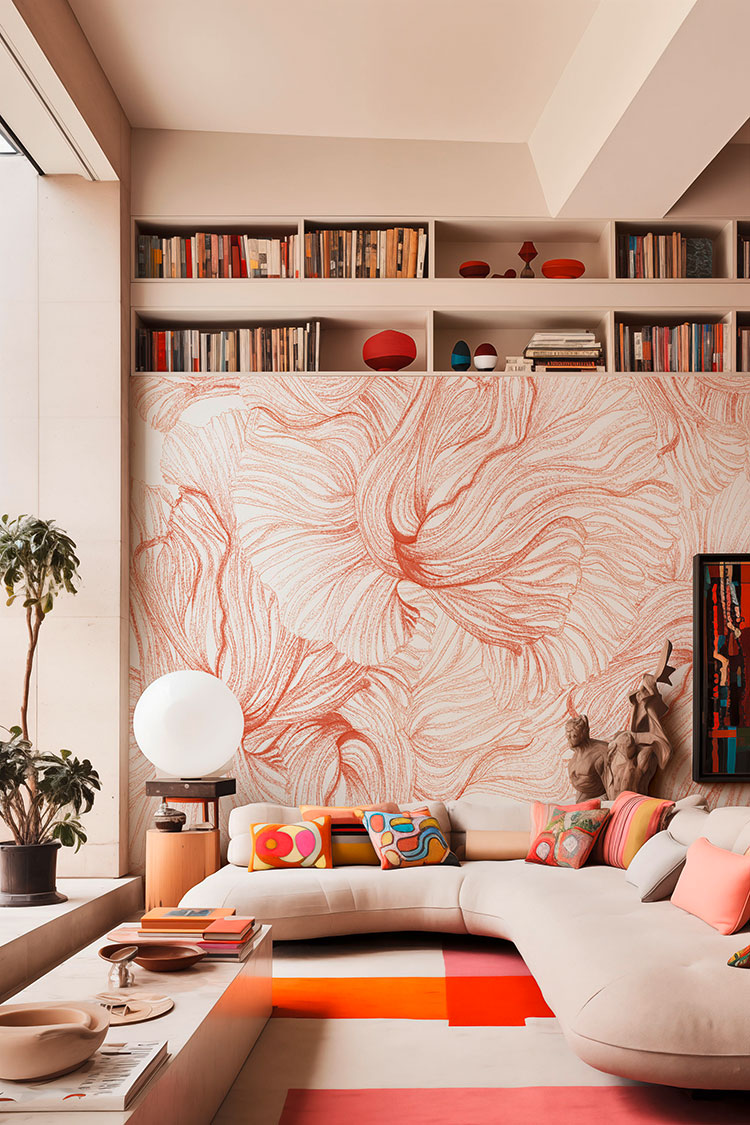 Carta da parati floreale moderna 04 Idee per carta da parati floreale moderna n.4