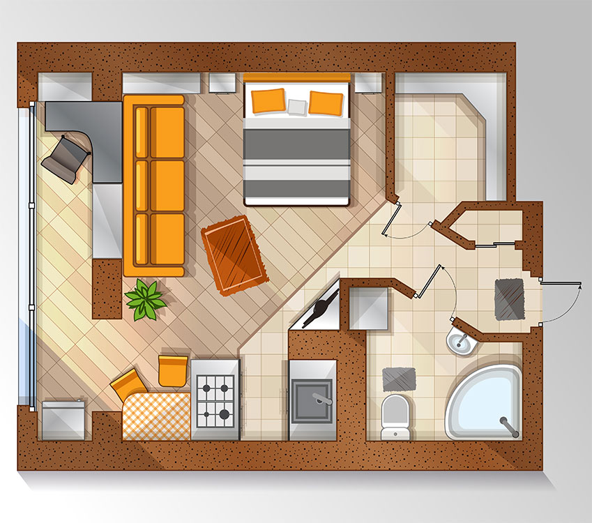 Pianta per monolocale n.2