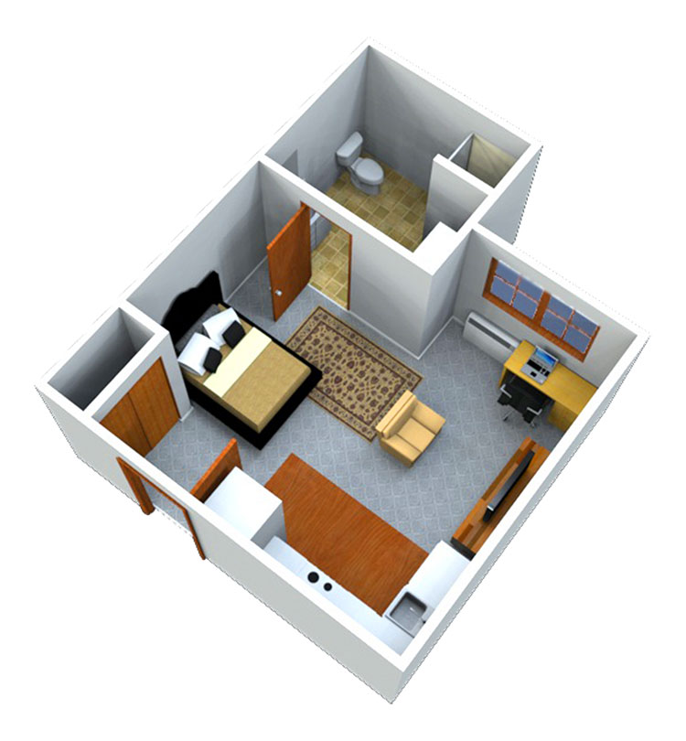 Pianta per monolocale n.3