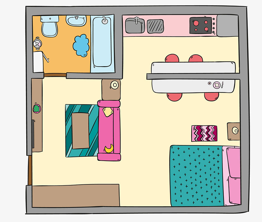 Pianta per monolocale n.4