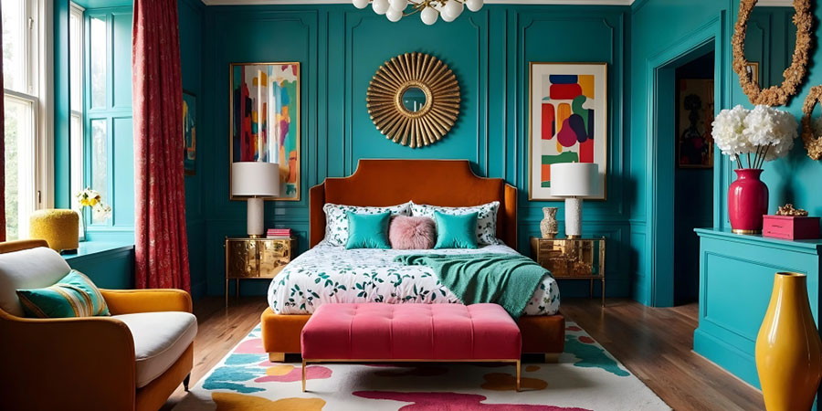 Consigli per arredare una camera da letto con il verde petrolio n.4