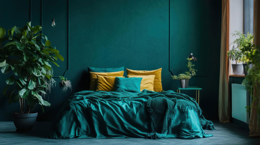Consigli per arredare una camera da letto con il verde petrolio n.5