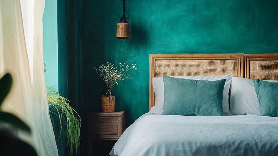 Consigli per arredare una camera da letto con il verde petrolio n.6