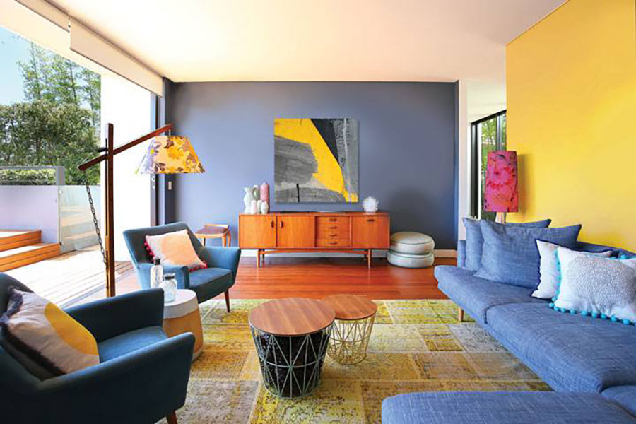 Idee per soggiorno con pareti colorate n.2