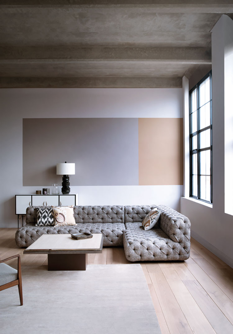 Idee per soggiorno con pareti colorate n.7