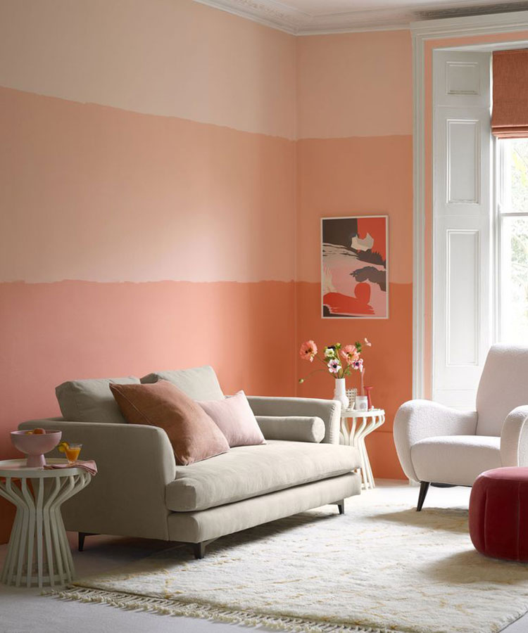 Idee per soggiorno con pareti colorate n.8