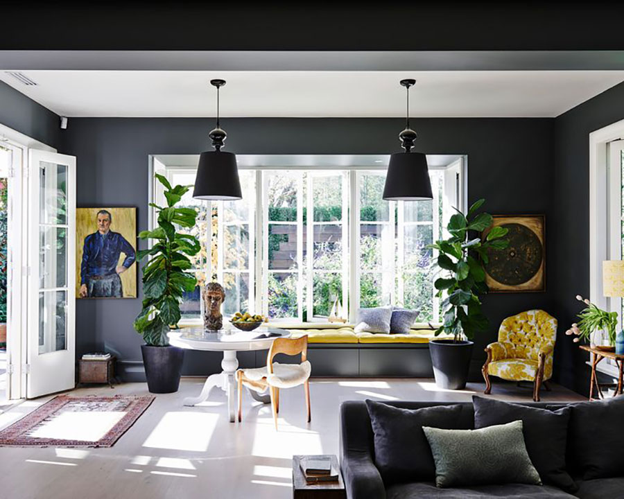 Idee per soggiorno con pareti colorate n.9