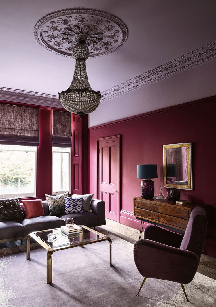Idee per soggiorno con pareti colorate n.10