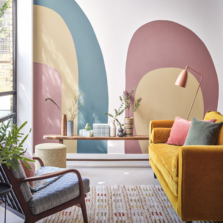 Idee per soggiorno con pareti colorate n.15