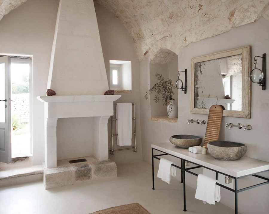 Interni casa di campagna in stile masseria 07 Foto degli interni di una casa di campagna in stile masseria n.7