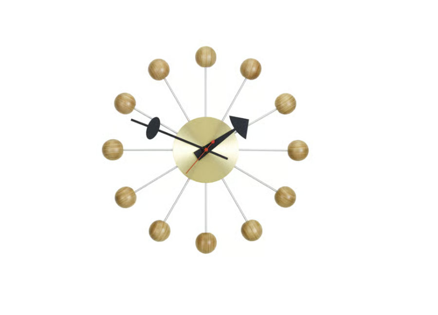Modello di orologio da parete particolare Ball Clock di Vitra
