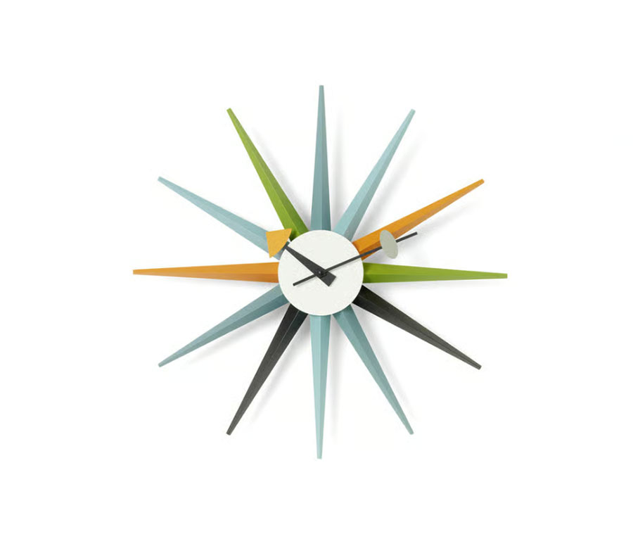Modello di orologio da parete particolare Sunburst Clock di Vitra